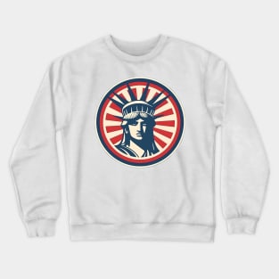 Lady of Liberty: Statue of Liberty Independence Day Emblem Crewneck Sweatshirt